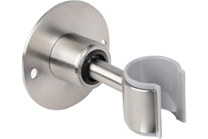 HAOXIN Shower Head Holder Wall Mounted,360° Adjustable SUS304 Stainless Steel Handheld Shower Head Bracket Holder ,Drill or Glue Installation Shower Wand Holder,Brushed Nickel,AN9MG