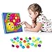 NextX Button Art Toy Color Matching Mosaic Pegboard Early Learning Educational Preschool Games for Kids’ Motor Skills (Pink)