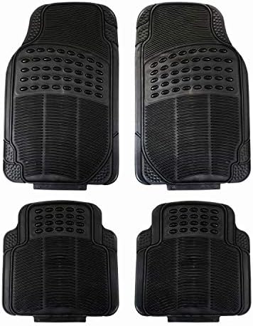 Multi wear Linear Heavy Duty Luxury Universal Rubber Car Mat Set 4 Pieces Black no rubber smell can cut to size