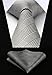 HISDERN Lot 3 PCS Classic Men's Tie Set Necktie & Pocket Square Elegant Neck Ties Collection,T3-07,One Size