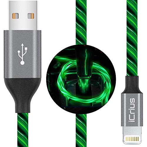 iCrius iPhone Charger Cable, MFi Certified 6ft LED Light Up