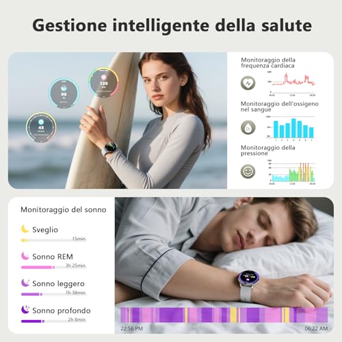 Blackview Smartwatch for Men and Women, Make and Answer Calls, Fitness Smartwatch with 1.43 Inch HD AMOLED / 112+ Sports/SpO2/Sleep Monitor/Heart Rate Monitor for Android IOS