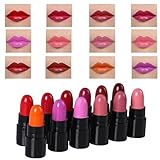 Buytra Beauty Makeup 12 Colors Lipstick Set Moisten Long-lasting High Gloss Mini Lip Cream