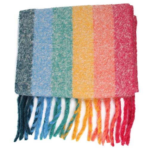 [- Conysan Winter Tassel scarf,Warm Tartan Long Large Scarves Wraps for women, Wool Spinning Tassel