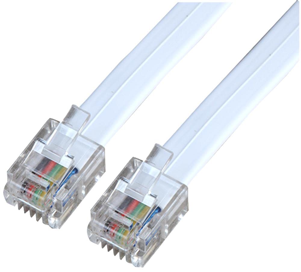 Pro Signal PSG04225 RJ12 to RJ12 Telephone Lead, 10m, White