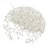 Syhonic 100pcs Genuine 925 Sterling Silver Round Beads Tiny Smooth Beads for Necklaces, Bracelets and Jewelry Making(3mm)