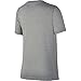 NIKE Boys' Dry Short Sleeve Swoosh Solid Tee, Dark Grey Heather/White, Large