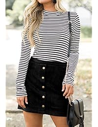 Mini falda de ante sintético para dama con bolsillo