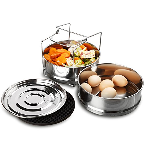 Aozita Stackable Steamer Insert Pans with Sling for Instant Pot Accessories 6/8 qt - Pot in Pot, Baking, Casseroles… 3 Aozita Stackable Steamer Insert Pans with Sling for Instant Pot Accessories 6/8 qt - Pot in Pot, Baking, Casseroles… - Image 4