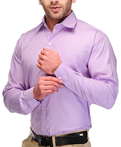 formals by koolpals-cotton blend shirt white vertical stripes on purple