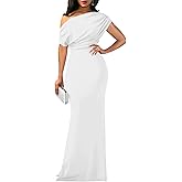 shengfan Formal Evening Dress for Women Elegant 2025 Sexy Off Shoulder Ruched Wedding Guest Bodycon Party Maxi Dresses