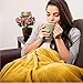 Bedsure Flannel Fleece Luxury Blanket Yellow Lightweight Cozy Plush Microfiber Solid Blanket 50x60 in