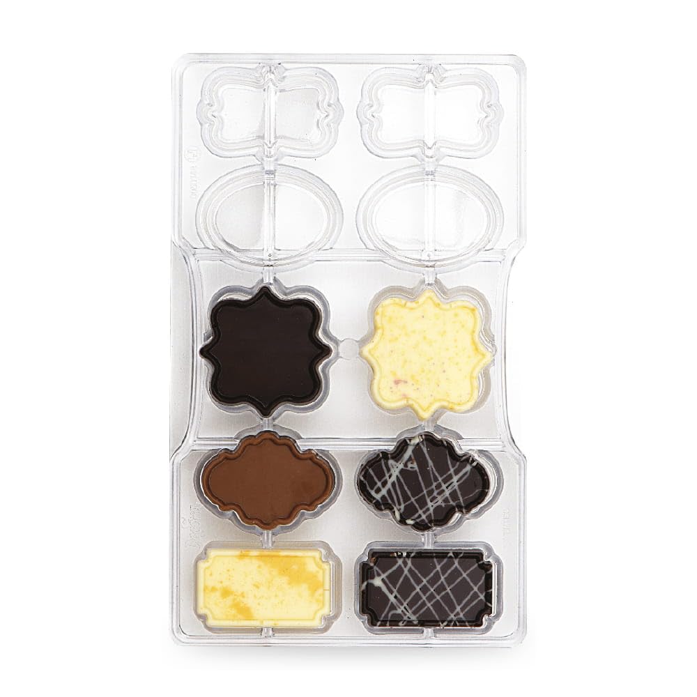 DECORA 0050148 Plates Chocolate Mould 10 CAV. 200 X 120 X 22 H MM, Policarbonato