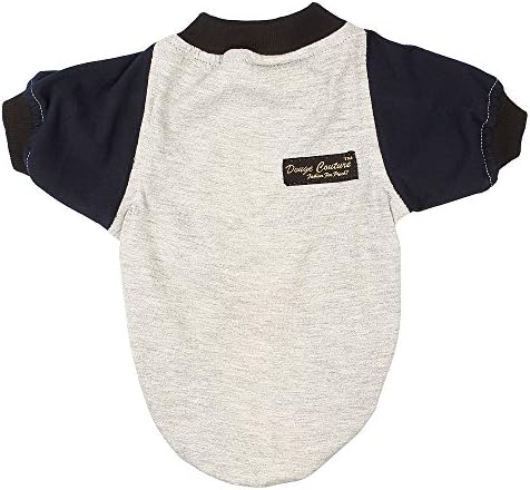 Douge Couture Grey and Navy Blue Cotton T-Shirt for Puppy Dog -30 Inch