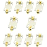 bnafes 10Pcs White Surface Mount SMD CR2032 Cell Button Battery Holder Socket