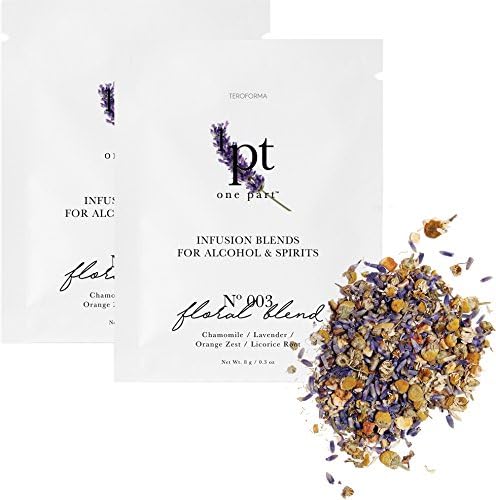 Teroforma 1pt FLORAL Infusion Blend for Alcohol & Spirits โ Flavor Infuser Packets for Home Infusion (Single Pack, 2 Packets)