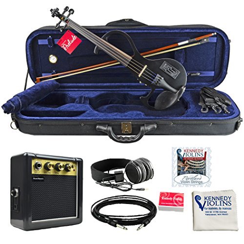 Bunnel EDGE Clearance Electric Violin Outfit Jet Black Amp Included BE300