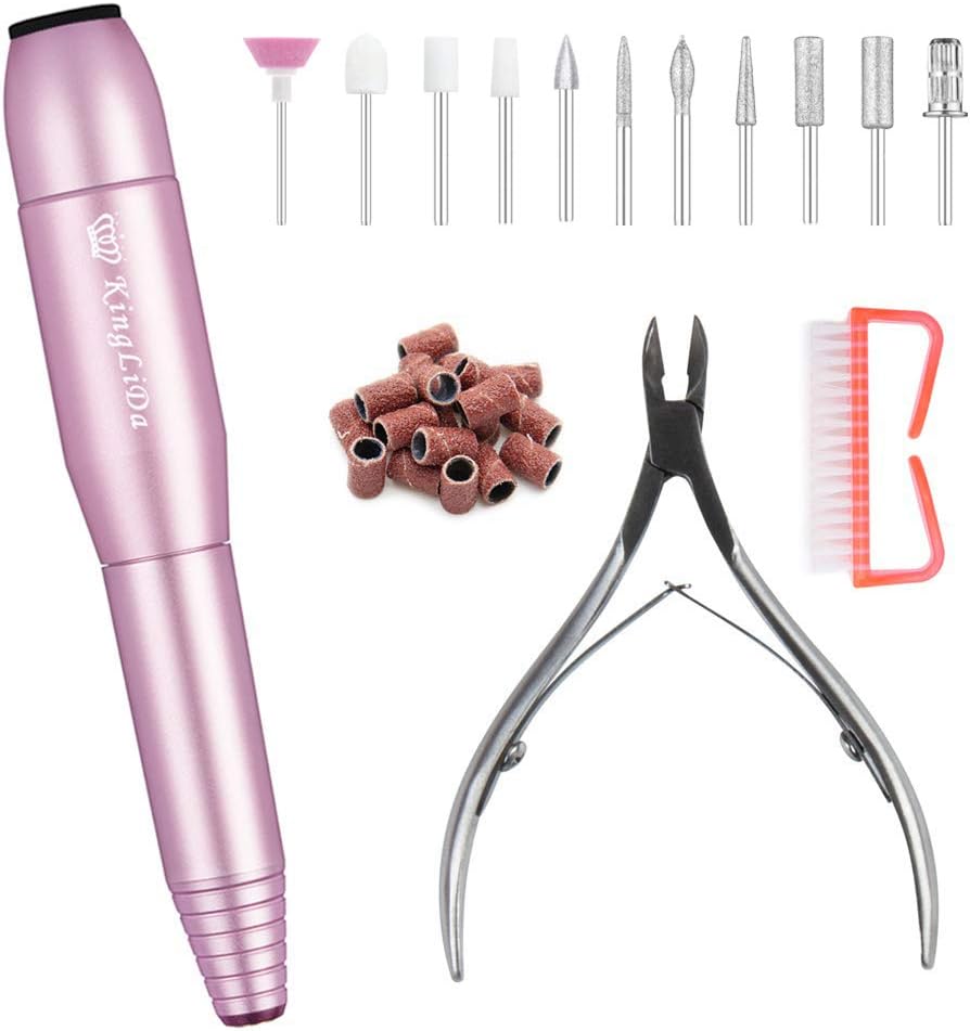 Professional Electric Nail Drill Manicure Set,11 in 1 Nail Drill Bits Portable Pen Shape Sets for Home use