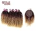 Style Icon Synthetic Kinky Curly Blonde Hair 16-20 inch 7Pieces/lot Afro Kinky Curly Hair 6 Pieces With Closure Lace For Black Women (16