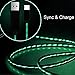 Android Charger Lingoboi 3.0ft/0.9m Powerline Micro USB-Durable Visible Flowing LED EL Light Micro USB Sync Data Charging Cable for Samsung, Sony,LG, ,HTC,Android Smartphones and More(Black/Green)