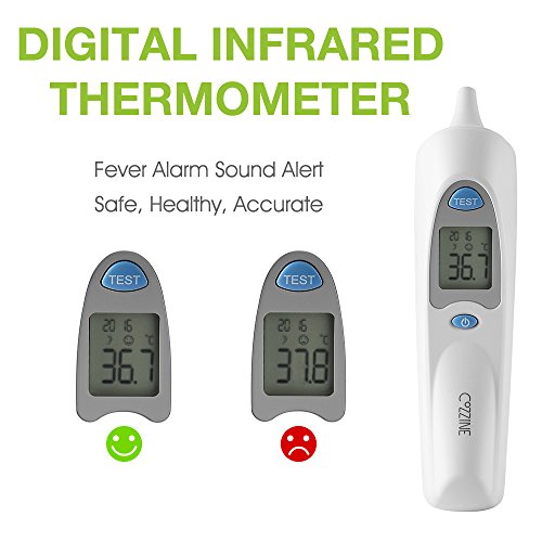 Ear Thermometer, Cozzine Medical Infrared Digital Ear Thermometer Suitable For Baby, Infant, Kids, Toddler and Adults with FDA and CE approved.(Battery Included) - Thumbnail 3