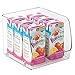 mDesign Stacking Organizer Bins for Kitchen, Pantry, Office, Bathroom - Pack of 6, Medium, Clear