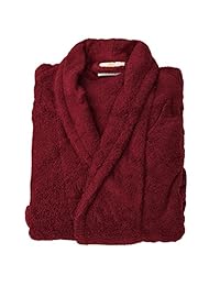 Bata de baño Superior larga, de tejido de algodón egipcio Terry, unisex, Burgundy, M
