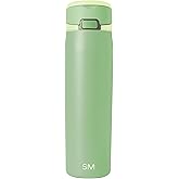 Simple Modern Mesa Loop Water Bottle with Covered Straw and Handle | 24oz Cup Holder Friendly Insulated Stainless Steel Bottles for Travel, Sports and School | Avocado