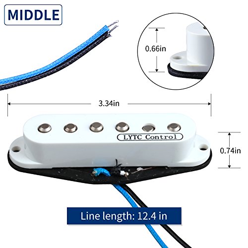 Ascendas SC5 White Cover Alnico V Modern Sound Single Coil Pickups for ST Guitar
