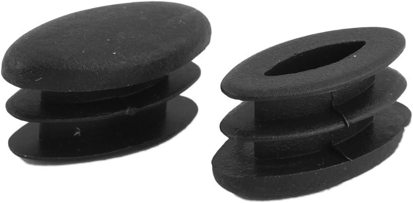 sourcing map Plastic Table Feet Oval Design Tube Pipe Insert End Cap 15 x 30mm 20 PCS Black - Image 3