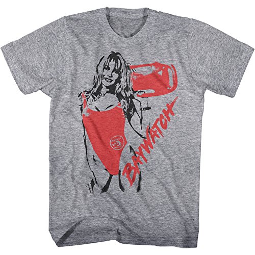 Baywatch Outline T-shirt, Athletic Heather, XL