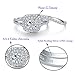 Newshe Jewellery Wedding Engagement Ring Set AAAAA Cz 925 Sterling Silver 2Ct Round Created Blue Sapphire White Size 4-13