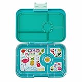 YUMBOX TAPAS Larger Size (Antibes Blue, Flamingo Tray) Leakproof Bento lunch box for Adults, Teens & Pre-teens