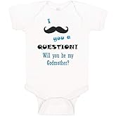 Cute Rascals Custom Baby Bodysuit Question! Will You Be My Godmother Boy & Girl Baby Clothes Cotton
