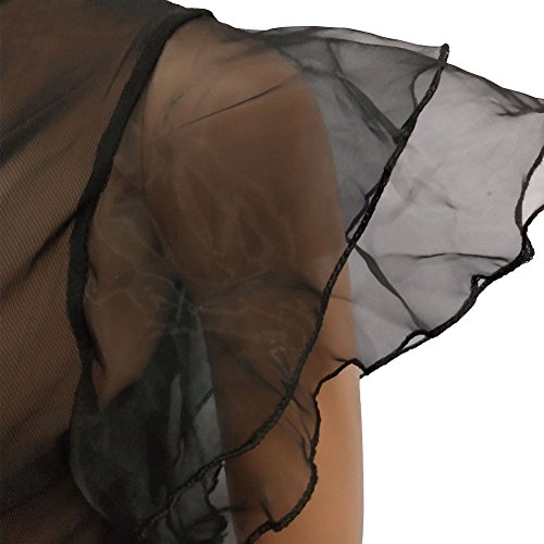 Womens Mesh See Through Bodycon 2 Piece Outfits Crop Top and Pants Set Jumpsuit Long Rompers Black S