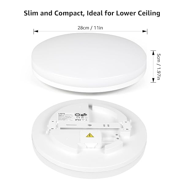 LEPRO 11 INCH 24 WATT FLUSH MOUNT LED CEILING LIGHT 2400 LUMEN 200 WATT EQUIVALENT, WATERPROOF, 3000 KELVIN SOFT WARM WHITE BRIGHT CEILING FIXTURE FOR BEDROOM, BATHROOM, KITCHEN,LAUNDRY, LIVING ROOM