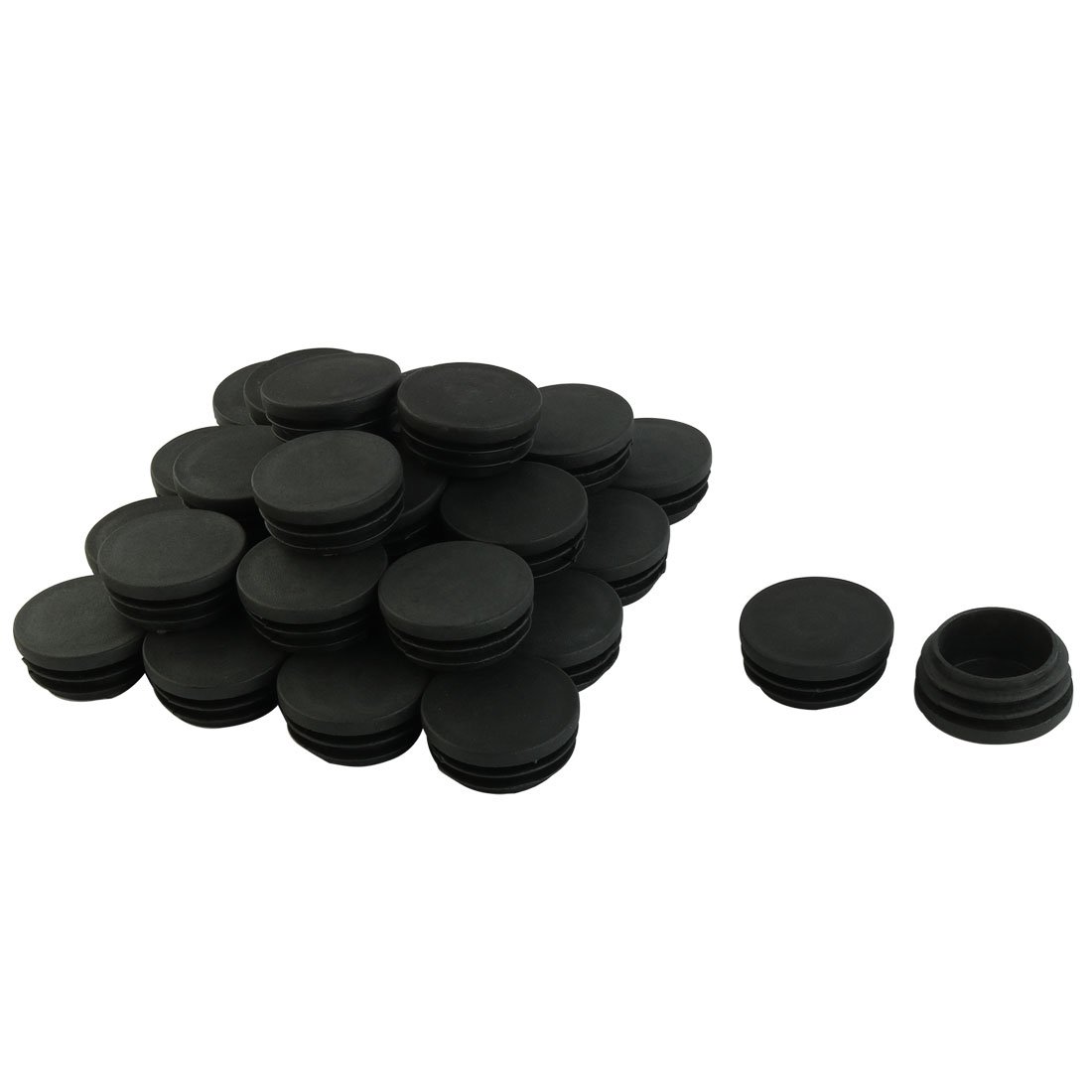 Sourcingmap Plastic Blanking End Caps Inserts Bung Round Pipe Tube Insert 38mm Dia Thread 30pcs Black