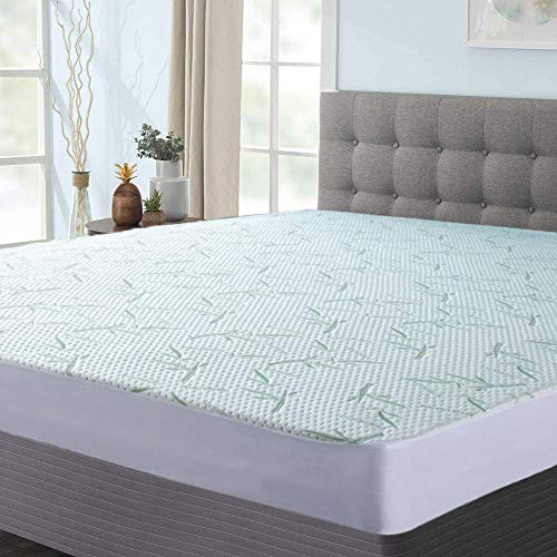 Mezzati Bamboo Premium Plush Mattress Protector Soft, Quiet