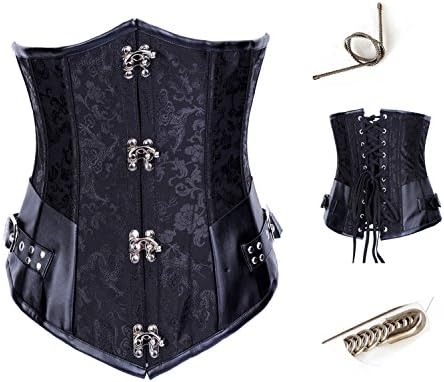 Beautface Makeup corsets New Black and White red Two-Color Vest Body Suit Belly Corset Clothing,Black,L