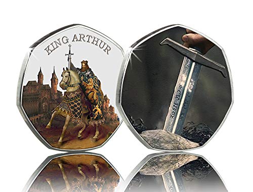 The Commemorative Coin Company KING ARTHUR & EXCALIBUR Full Colour Silver Commemorative. Camelot, The Sword in the Stone
