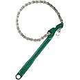 AUPREX 12 Inch Sturdy Carbon Steel Adjustable Heavy Duty Ratcheting Chain Oil Filter Wrench Reversible Chain Style Pipe Fitter With Multi-Purpose