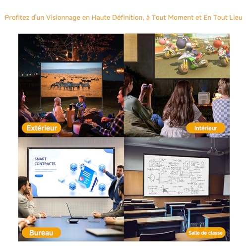 VISULAPEX 100 Inch Portable Projector Screen 16:9 4K HD Foldable Projector Screen with Carry Bag for Indoor Home Cinema Garden Cinema