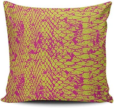 SALLEING Custom Fashion Home Decor Pillowcase Snake Skin Reptile Animal Print Square Throw Pillow Cover Cushion Case 24x24 Inches Double Sided Print