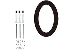 roslyong Floating House Number 5 Inch, Modern Outdoor Address Sign, Acrylic Solid Address Numbers with Nail Kit, Black Address Number 0