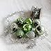 8 Green with Mint Vintage/Antique Style Christmas- Glass Mercury Ornaments - Includes Matching Swirl Xmas Tree Hooks