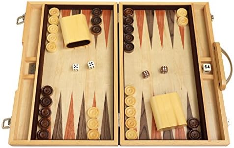 15” Backgammon Board Game Set - Olive Wood Attache Case