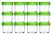 Nellam Baby Food Storage Containers - Leakproof, Airtight, Glass Jars for Freezing & Homemade Babyfood Prep - Reusable, BPA Free, Microwave & Freezer Safe (12x4oz, Green)