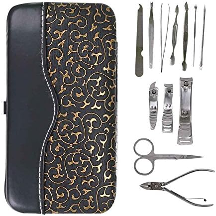 go2buy 12Pcs Stainless steel Full-function Nail Clipper Set Personal Manicure Set &amp; Pedicure Set