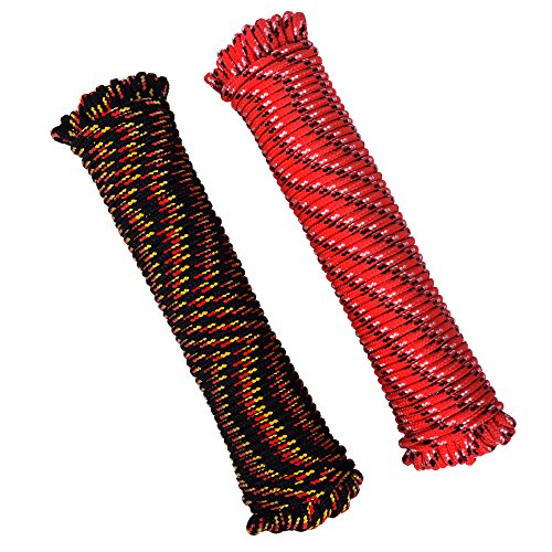MICASA Utility Rope Paracord Nylon Twine - Diamond 16 strands Braided, 100% new Polypropylene material, breaking stength 280LBS, max working capacity 80LBS (3/16 inch by 100FT)