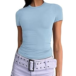 Dwnval Women Sexy Basic T Shirts Tops Summer Short